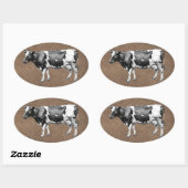 Milchkühe Ovaler Aufkleber (Blatt)