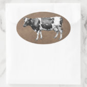 Milchkühe Ovaler Aufkleber (Tasche)