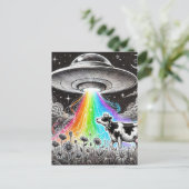 Milchkühe UFO Postkarte (Stehend Vorderseite)