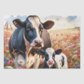 Milchkühe und Kalbfleisch Wildblume Seidenpapier (Vorderseite)