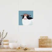 Milchkühe und Rote Blume Poster (Küche)