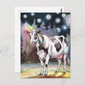 Milchkühe Unicorn Postkarte (Vorne/Hinten)