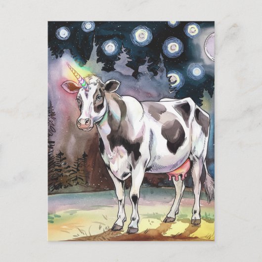 Milchkühe Unicorn Postkarte (Vorderseite)