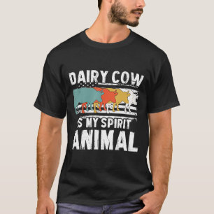 Milchkühe Vintag amerikanische Flagge Geist Tier T-Shirt