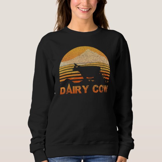 Milchkühe Vintag Retro Sweatshirt (Vorderseite)
