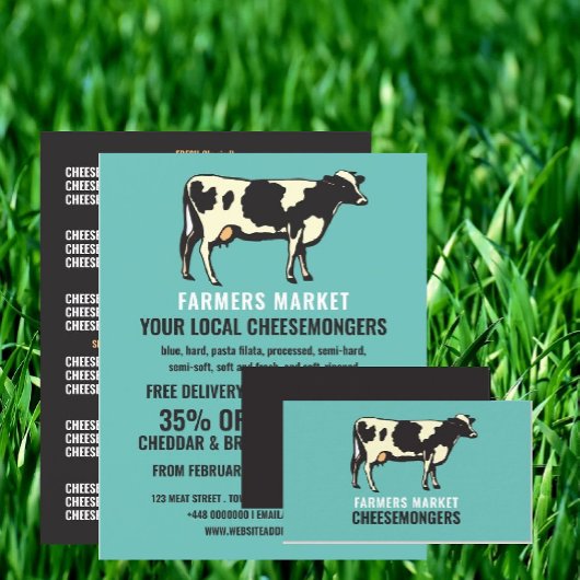 Milchkuhportrait, Käseemonger Visitenkarte