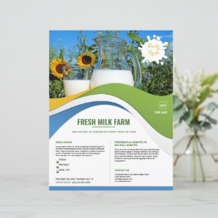 Milchladen-Flyer-Vorlage Milchwirtschaftsunterne
