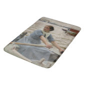 Milchmädchen auf einem Ruderboot (von Albert Edelf Badematte (Schrägansicht)