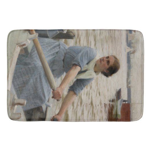 Milchmädchen auf einem Ruderboot (von Albert Edelf Badematte (Vorderseite)