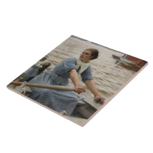 Milchmädchen auf einem Ruderboot (von Albert Edelf Fliese (Seite)