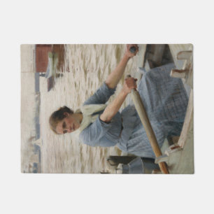 Milchmädchen auf einem Ruderboot (von Albert Edelf Fußmatte