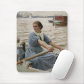 Milchmädchen auf einem Ruderboot (von Albert Edelf Mousepad (Mit Mouse)