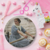 Milchmädchen auf einem Ruderboot (von Albert Edelf Pappteller (Party)