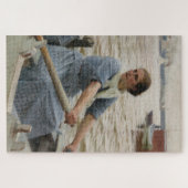 Milchmädchen auf einem Ruderboot (von Albert Edelf Puzzle (Horizontal)