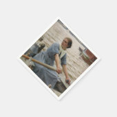 Milchmädchen auf einem Ruderboot (von Albert Edelf Serviette (Ecke)