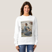 Milchmädchen auf einem Ruderboot (von Albert Edelf Sweatshirt (Vorne ganz)