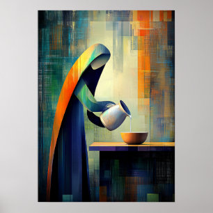 Milchmädchen - Kubist Inspiriert von Vermeer Poster