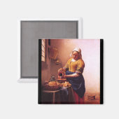 Milchmädchen von Johannes Vermeer Magnet (Vorderseite/Rückseite)
