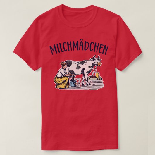Milchmdchen Molkerei retro T-Shirt (Design vorne)