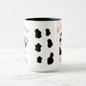 Milchmoos, niedliche Kuh, die Milch trinkt Erinner Tasse (Zentrum)