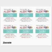 Milchnährstoffallergie-Aufkleber Aquamarin Quadratischer Aufkleber (Blatt)