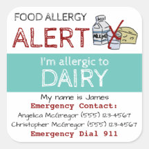 Milchnährstoffallergie-Aufkleber Aquamarin