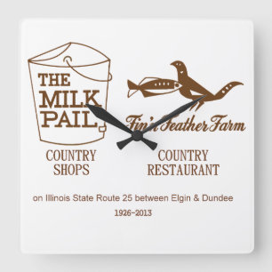 Milchpail und Fin'n Feather Farm, Dundee Township, Quadratische Wanduhr