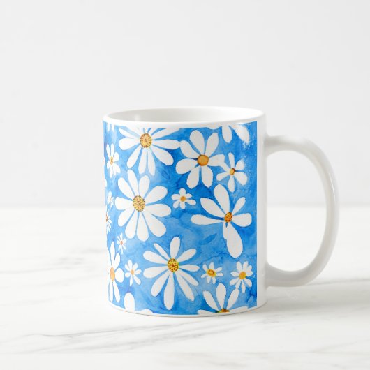 Milchprodukte auf blauem Hintergrund Kaffeetasse (Rechts)