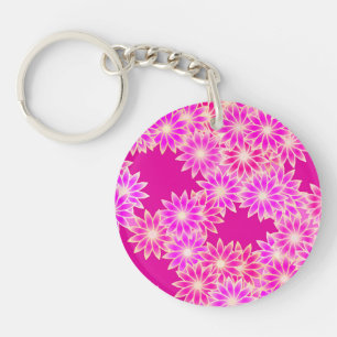 Milchprodukte in Rosa und Orchideen Schlüsselanhänger