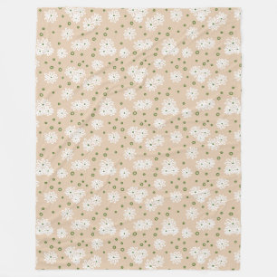 Milchprodukte und Dots - Weiß, Sand und Palmgrün Fleecedecke