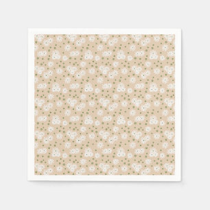 Milchprodukte und Dots - Weiß, Sand und Palmgrün Serviette