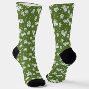 Milchprodukte und Dots - Weiß, Sand und Palmgrün Socken
