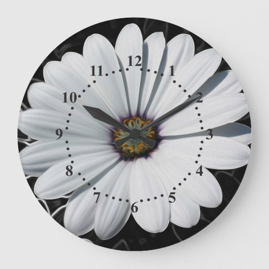 Milchprodukte und Grautöne Große Wanduhr (Vorderseite)
