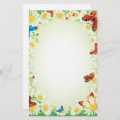 Milchprodukte und Schmetterlinge Blumengeschirr Briefpapier (Vorne/Hinten)