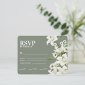 Milchprodukte und weiße Lilien RSVP Karte (Stehend Vorderseite)