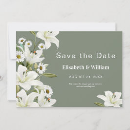Milchprodukte und weiße Lilien Save The Date