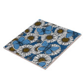 Milchprodukte, weiße Blume und blaue Schmetterling Fliese (Seite)