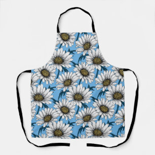 Milchprodukte, wild lebende Blume auf blau Schürze
