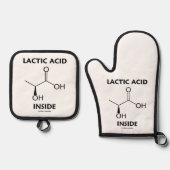 Milchsäure Innerhalb Chemie Molekül Ofenhandschuh & Topflappen-Set (Vorderseite)