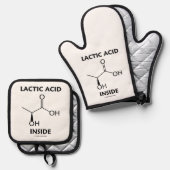 Milchsäure Innerhalb Chemie Molekül Ofenhandschuh & Topflappen-Set (Vorderseite/Rückseite)