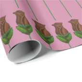 Milchschokolade Rose Valentinstag Rosa braun Geschenkpapier (Rolleneckpunkt)