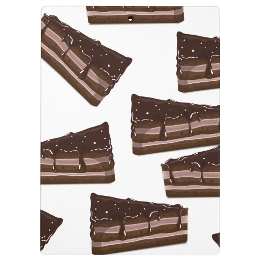 Milchschokoladenkuchen. Klemmbrett (Rückseite)