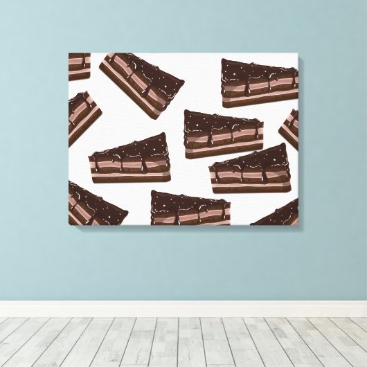 Milchschokoladenkuchen. Leinwanddruck (Insitu (Holzboden))