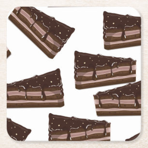 Milchschokoladenkuchen. Rechteckiger Pappuntersetzer