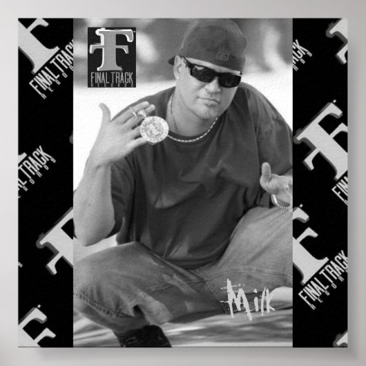 Milchschwarz-weißes Poster (Vorne)