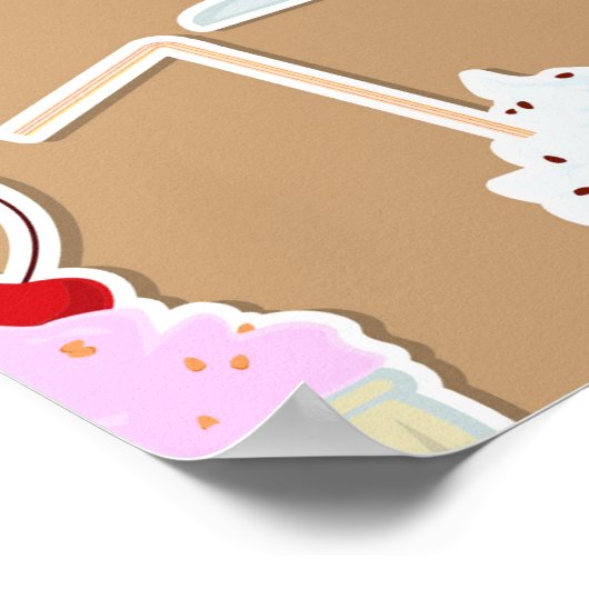 Milchshake Fun Design auf Tan Poster (Ecke)