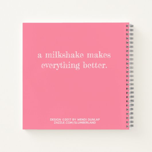 Milchshake - individualisierbares Spiralskizzenbuc Notizbuch (Rückseite)