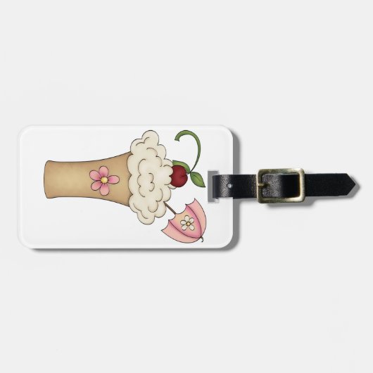 Milchshake mit ein Regenschirm-Gepäckanhängern Gepäckanhänger (Vorderseite horizontal)