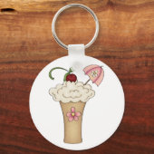 Milchshake mit einem Schirm-Schlüsselanhänger Schlüsselanhänger (Vorderseite)
