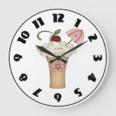 Milchshake mit einer Schirmuhr Große Wanduhr (Vorderseite)